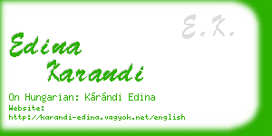 edina karandi business card